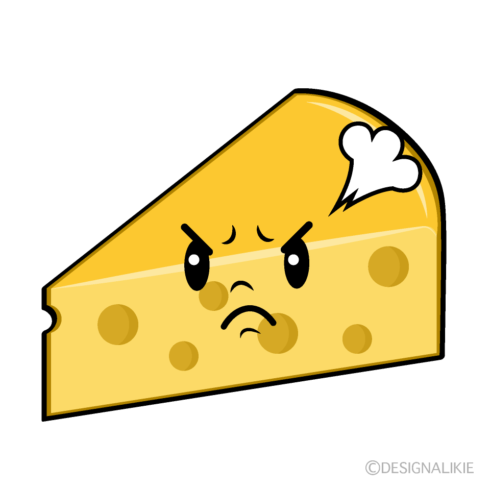 かわいい怒るチーズイラスト