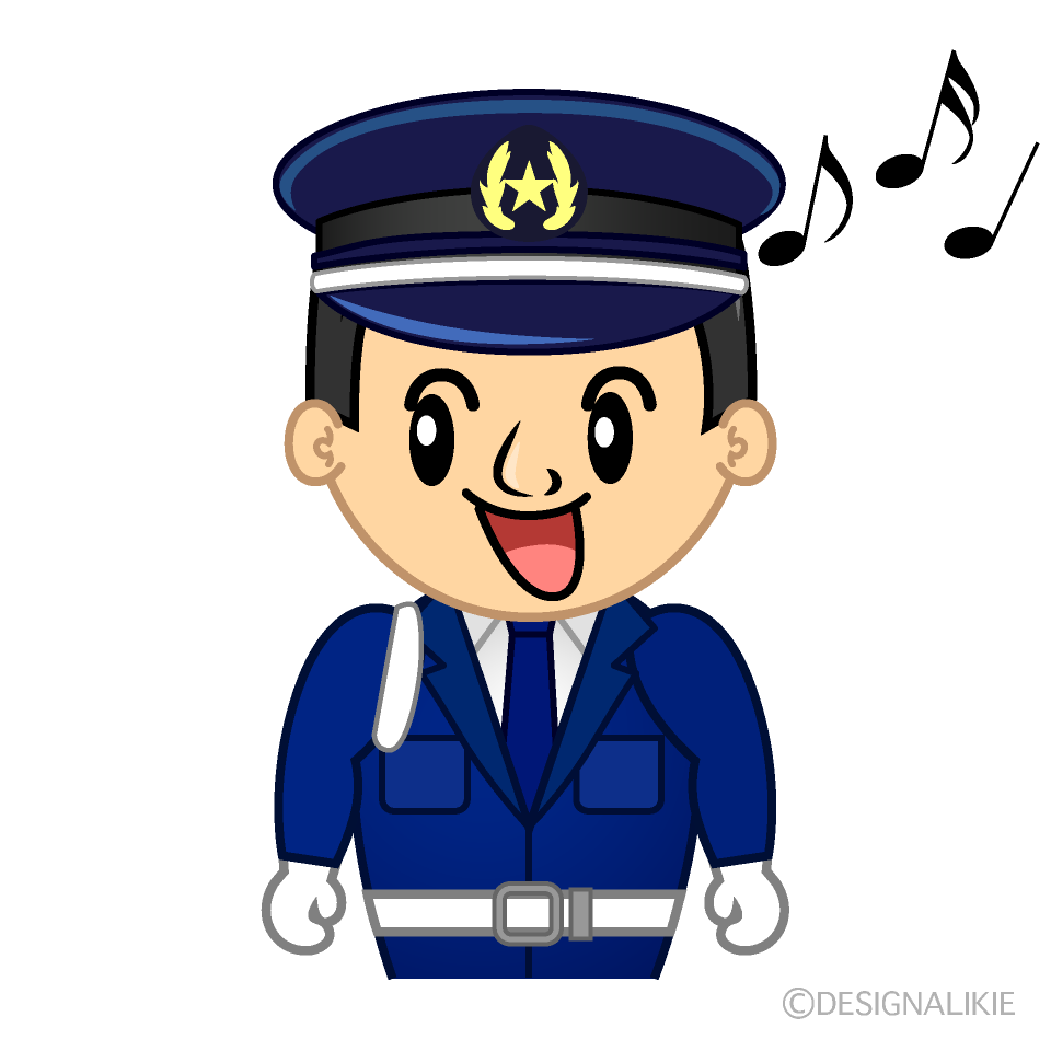 Cute Singing Security Guard Clipart