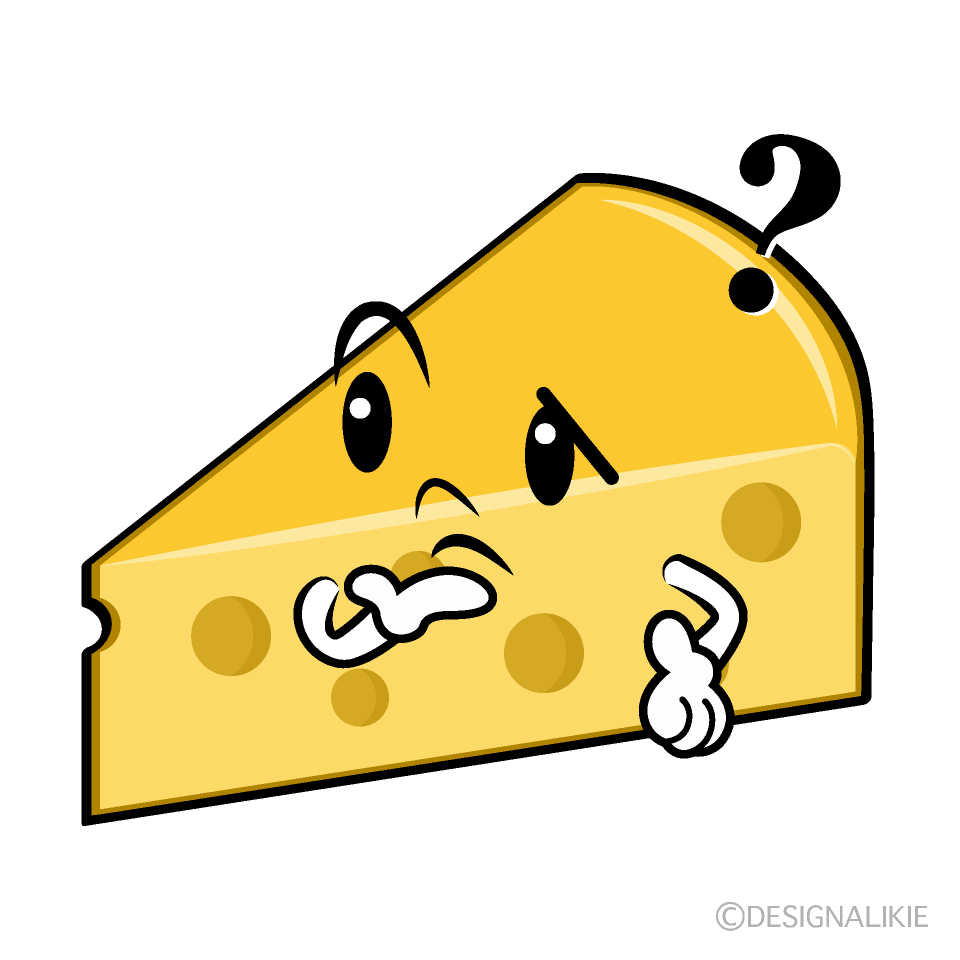 かわいい考えるチーズイラスト