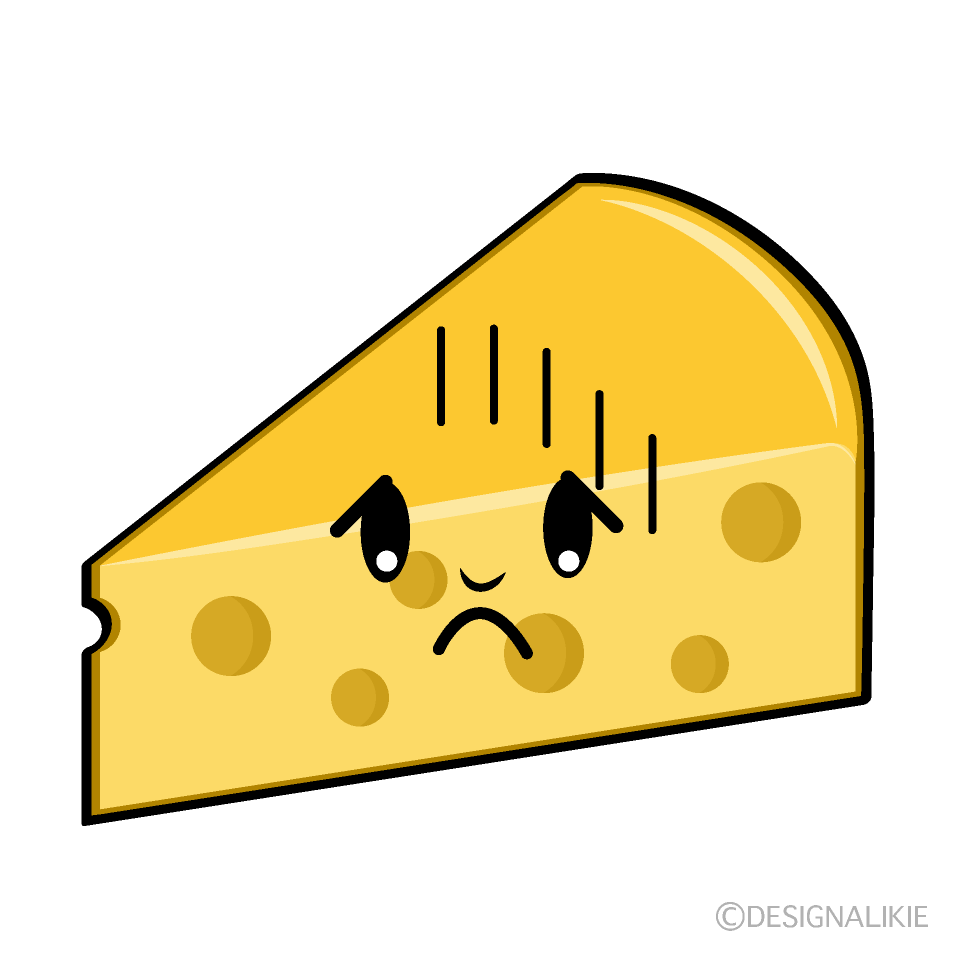 かわいい落ち込むチーズイラスト