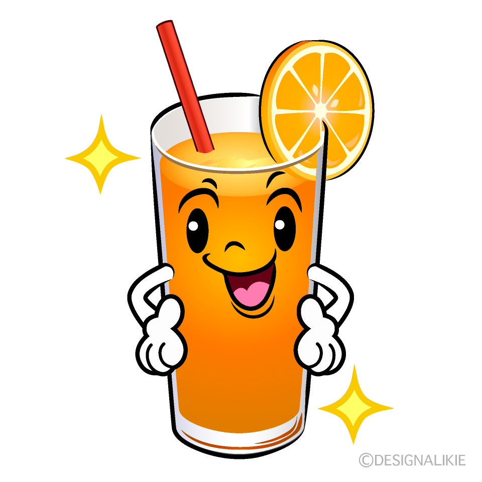 Cute Posing Orange Juice Clipart