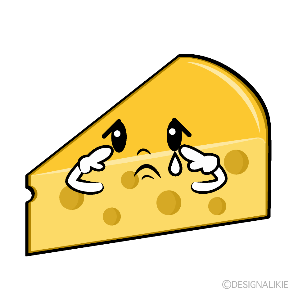 Cute Sad Cheese Clipart