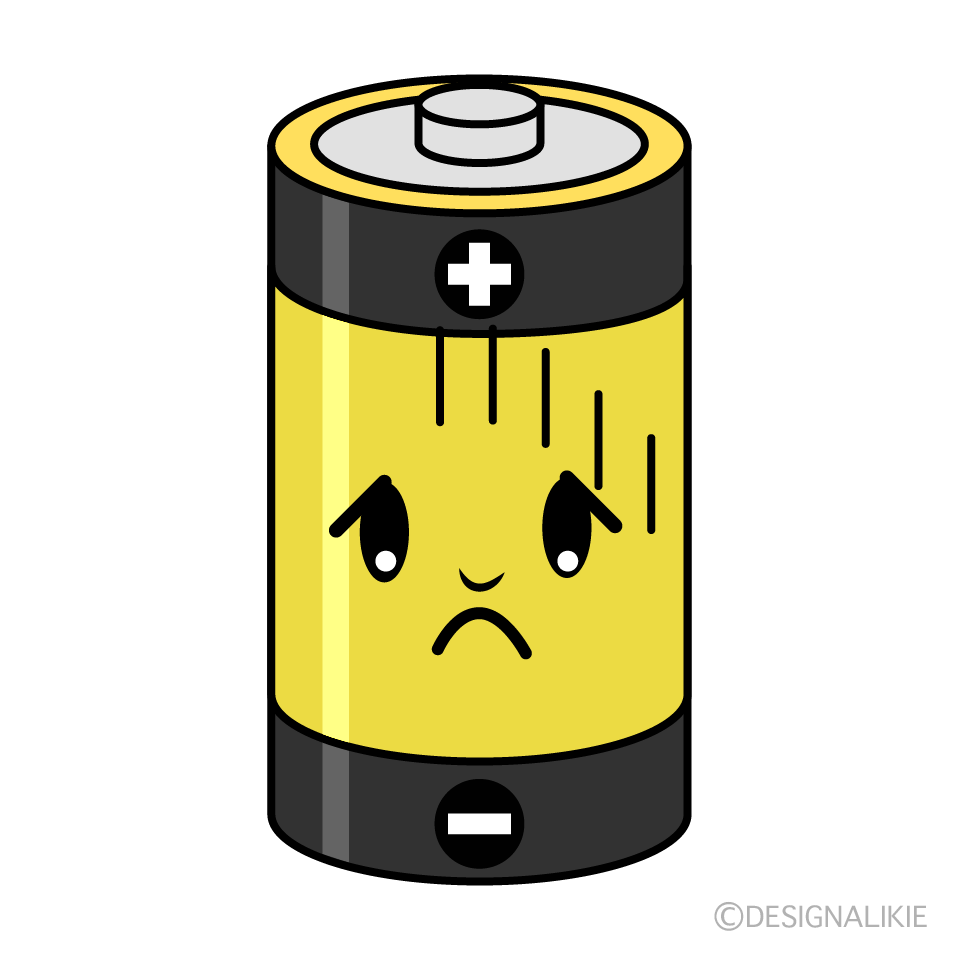 かわいいお辞儀する乾電池イラスト