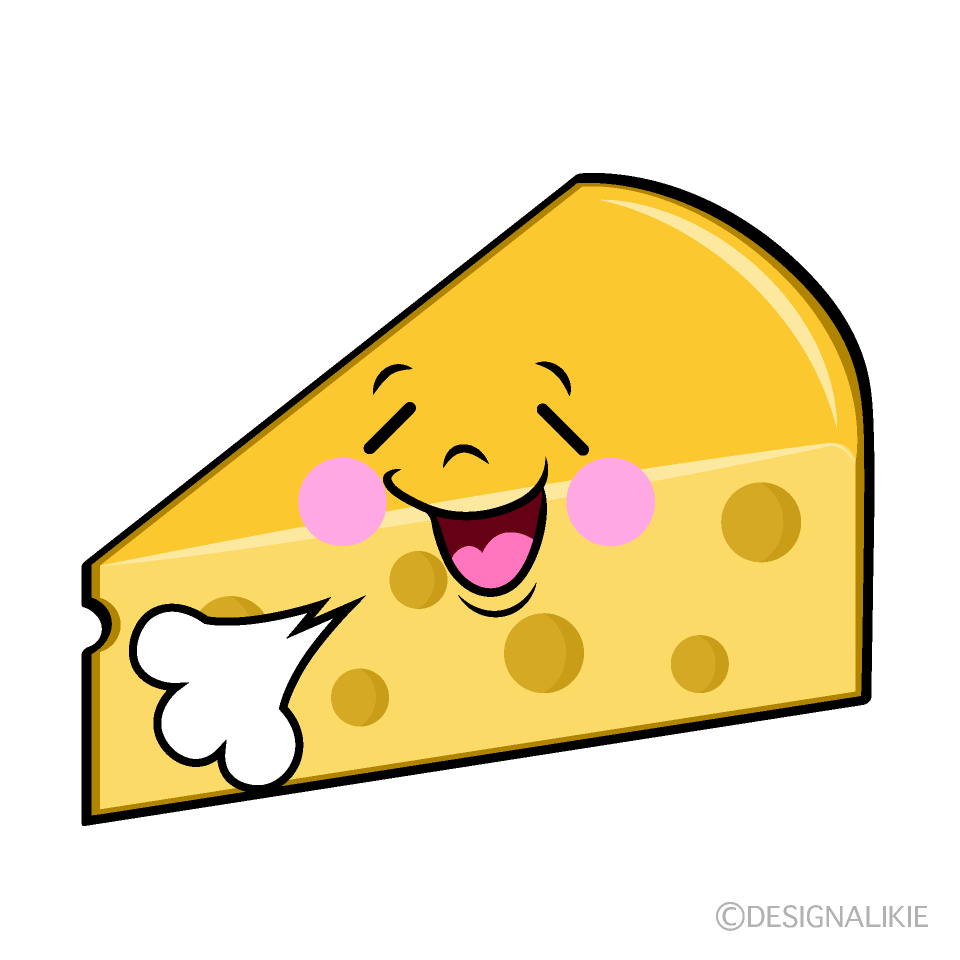 かわいいリラックスしたチーズイラスト