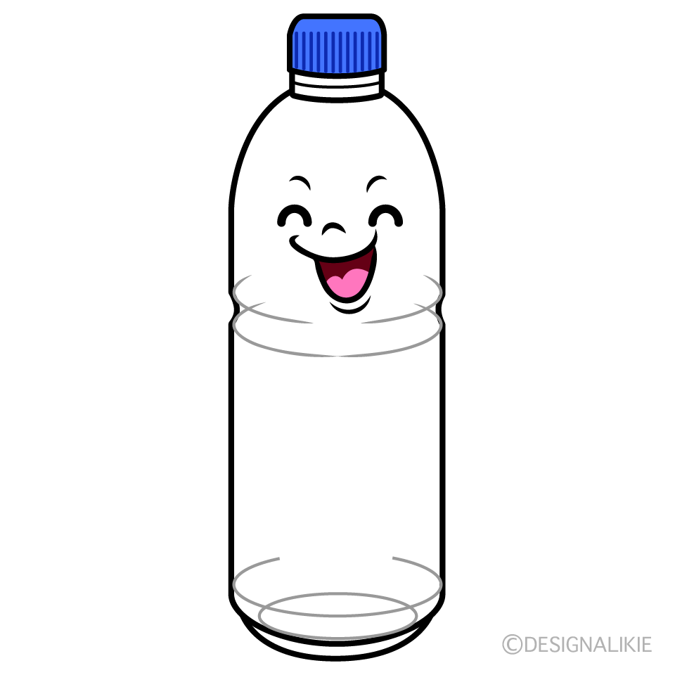 かわいい笑顔のペットボトルイラスト