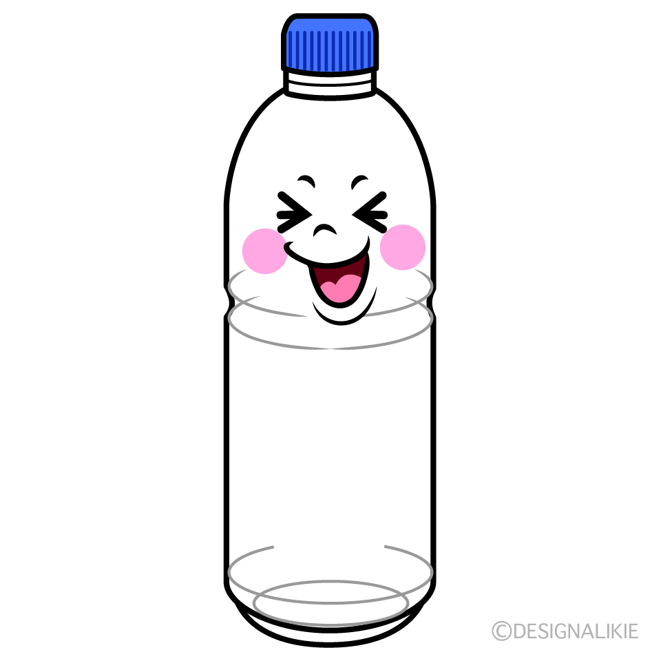 かわいい笑うペットボトルイラスト