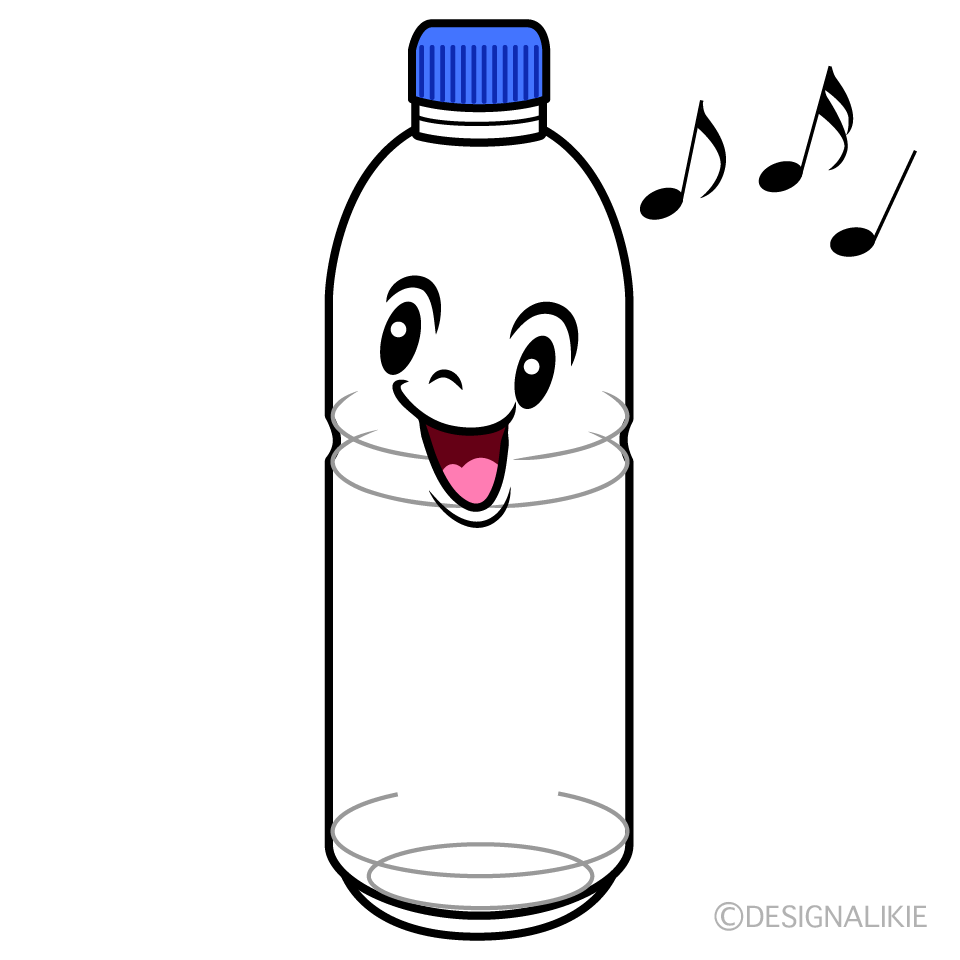 かわいい歌うペットボトルイラスト