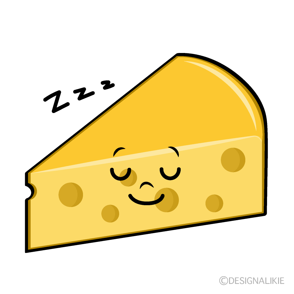 かわいい寝るチーズイラスト