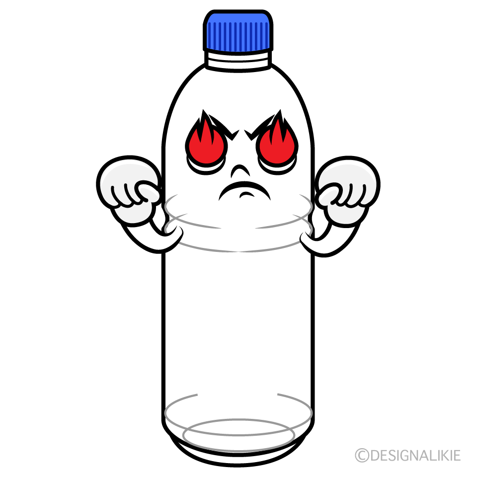 かわいい燃えるペットボトルイラスト