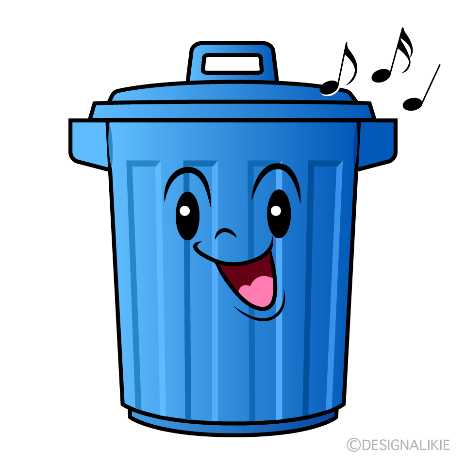 かわいい歌うゴミ箱イラスト