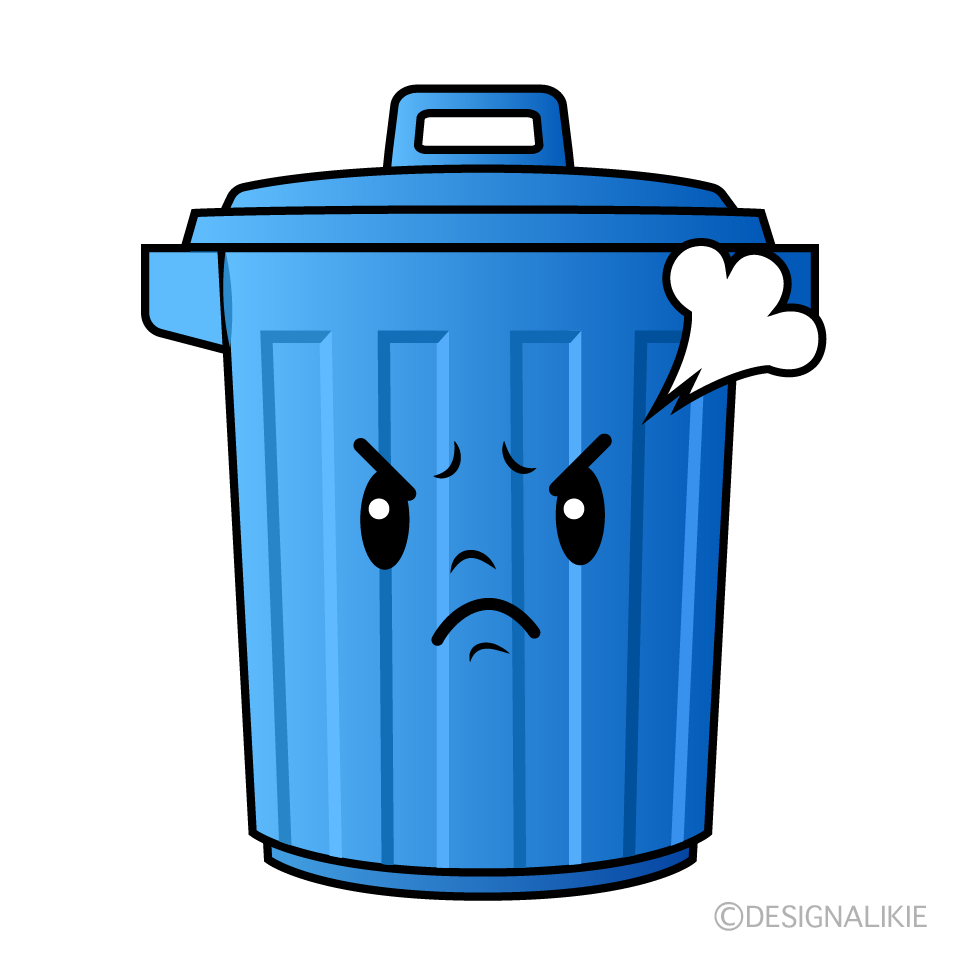 Cute Angry Trash Can Clipart