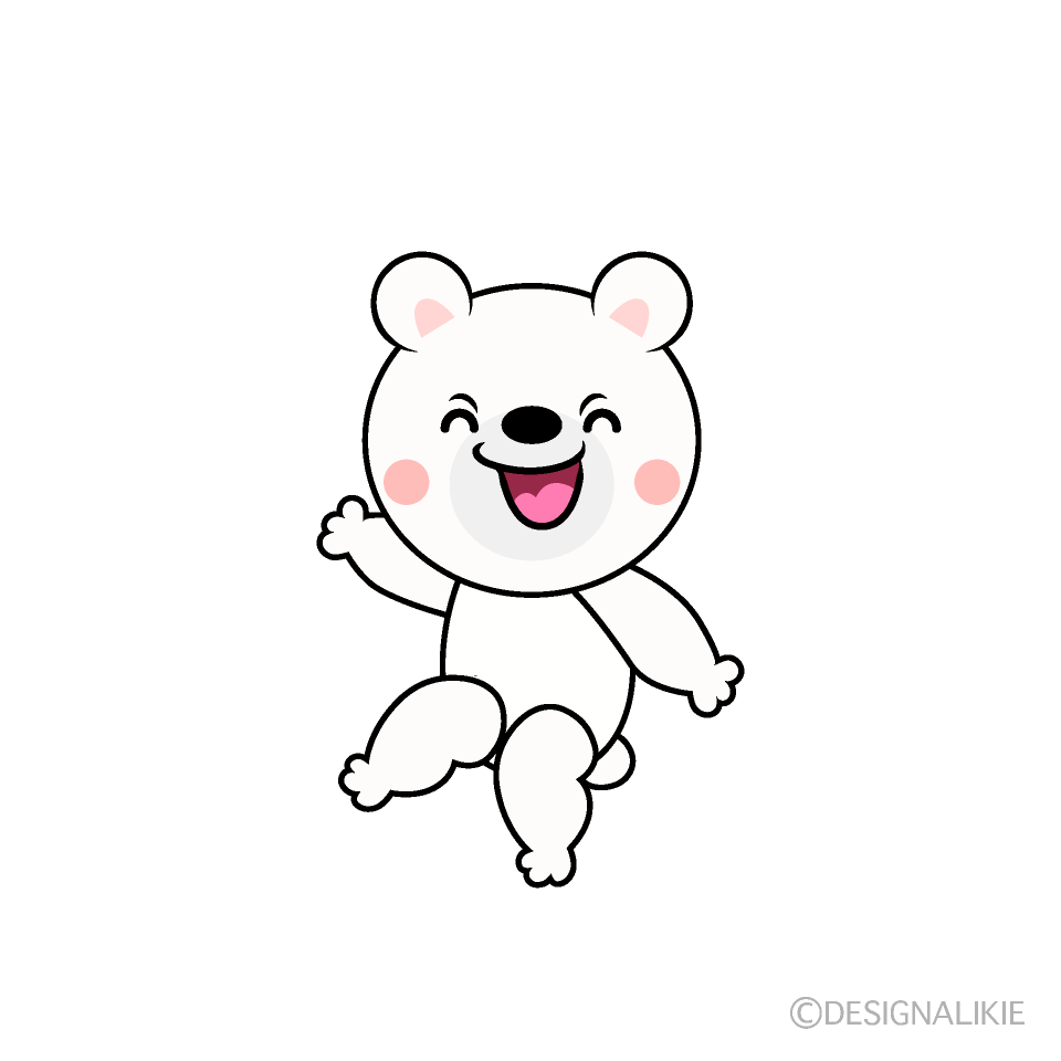 かわいい笑顔のシロクマイラスト
