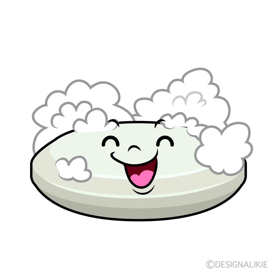 かわいい笑顔の石鹸イラスト