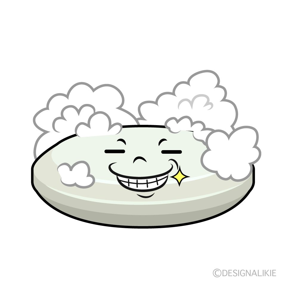 かわいいニヤリとする石鹸イラスト
