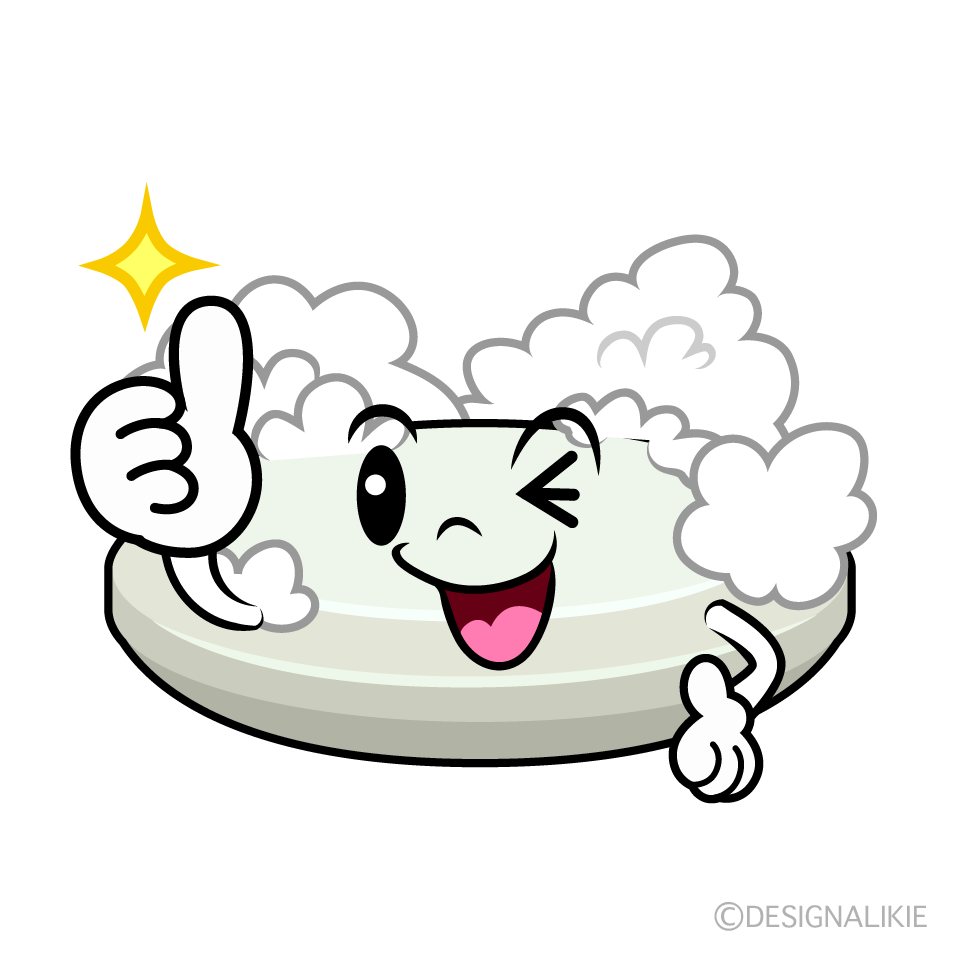 かわいいいいねする石鹸イラスト