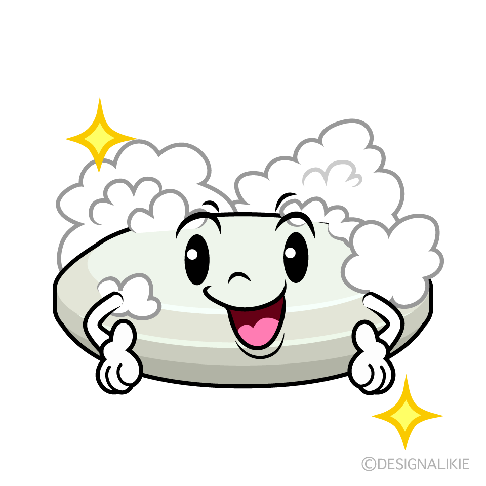 かわいいポーズする石鹸イラスト