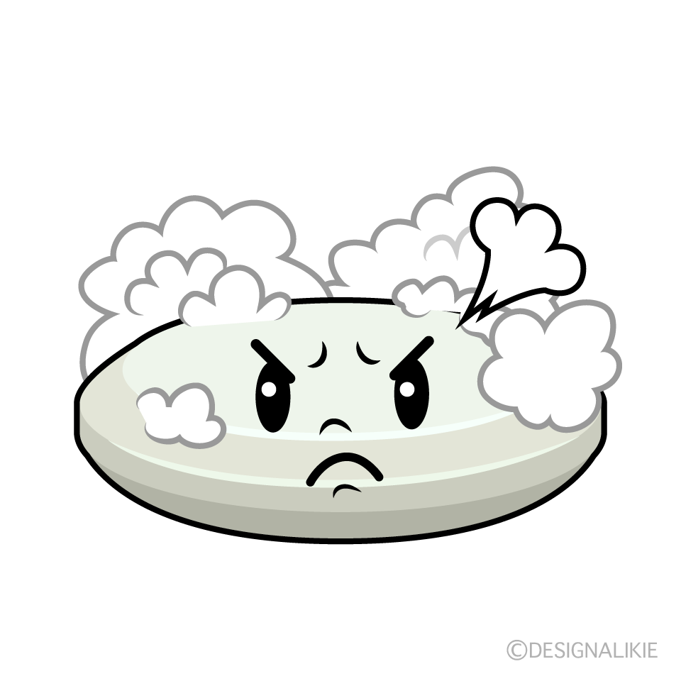 かわいい怒る石鹸イラスト