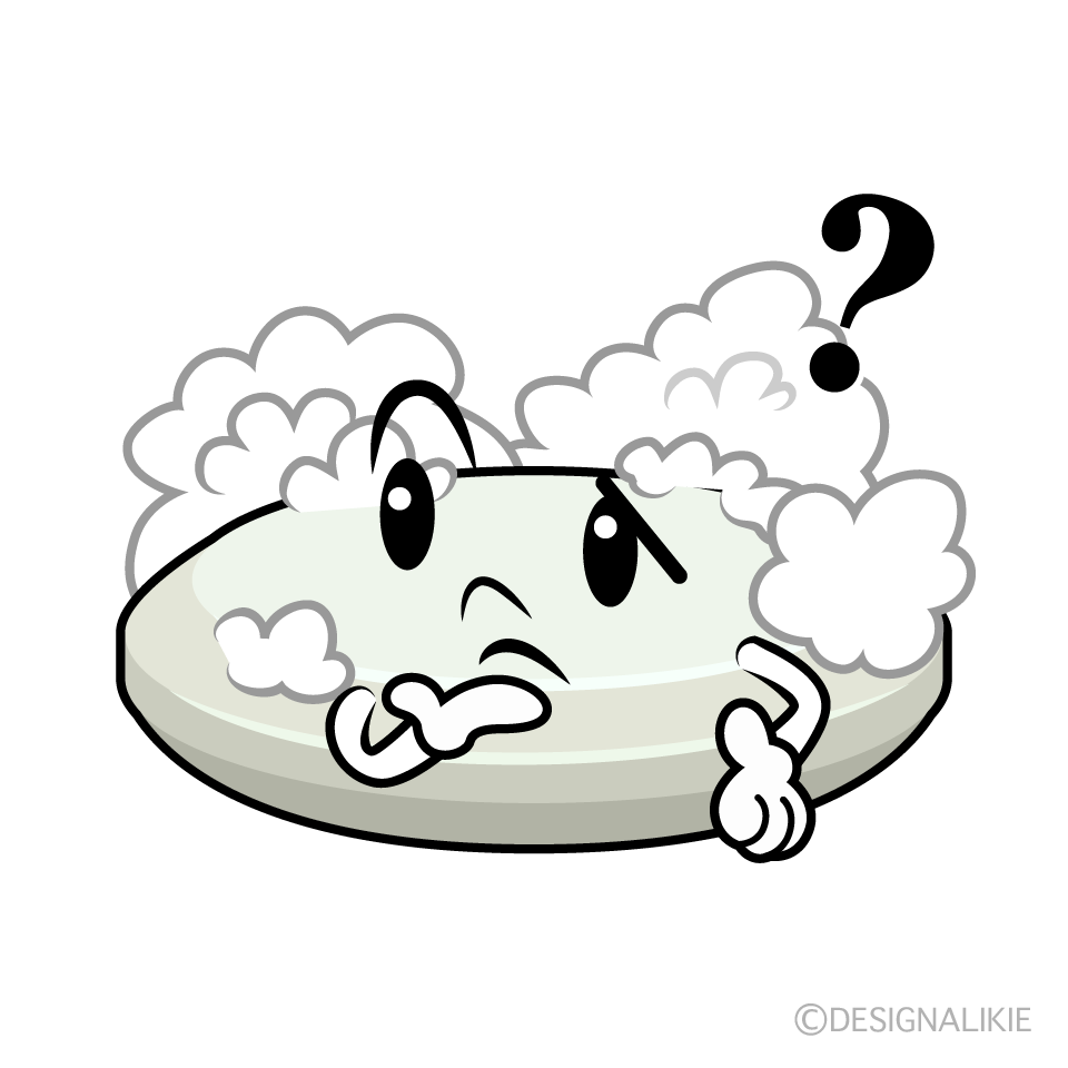 かわいい考える石鹸イラスト