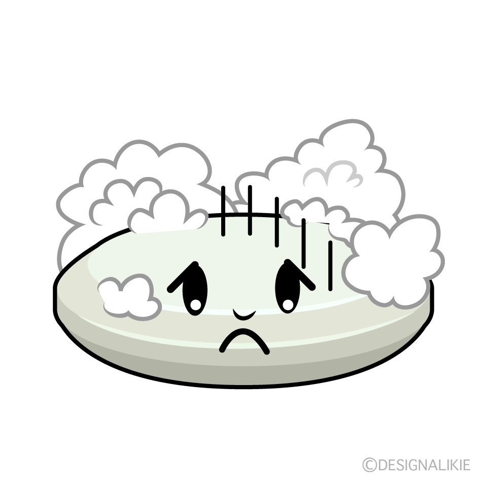 かわいいお辞儀する石鹸イラスト
