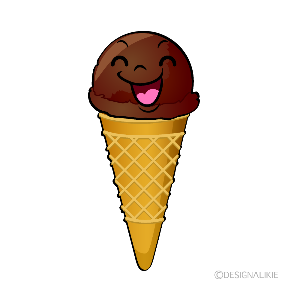 かわいい笑顔のアイスクリームイラスト