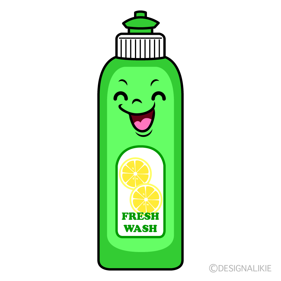 かわいい笑顔の食器用洗剤イラスト