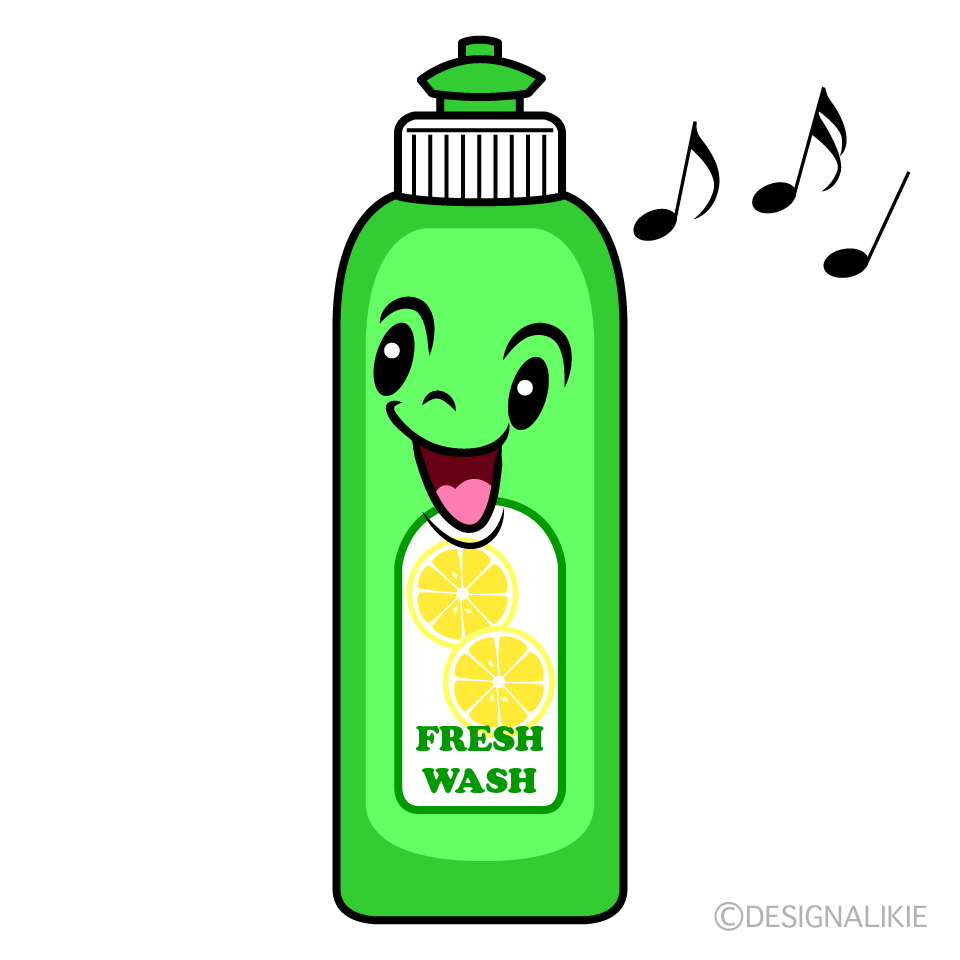 かわいい歌う食器用洗剤イラスト