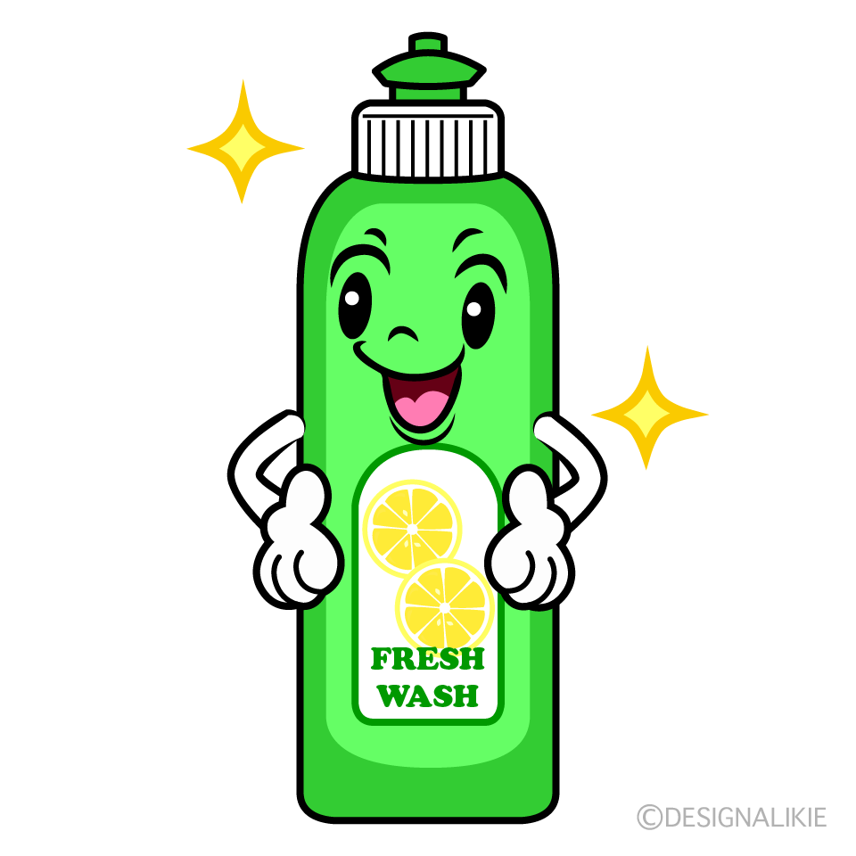 Cute Posing Dishwashing Liquid Clipart