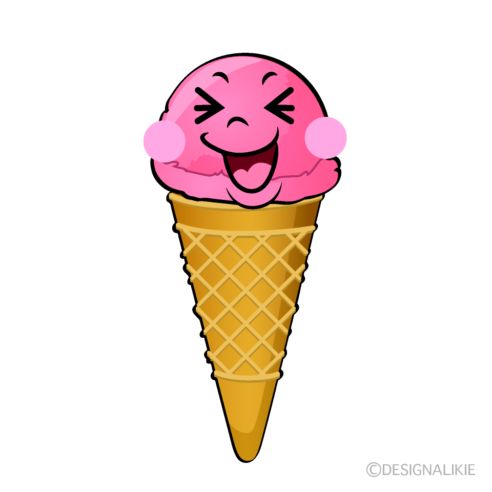 かわいい笑うアイスクリームイラスト