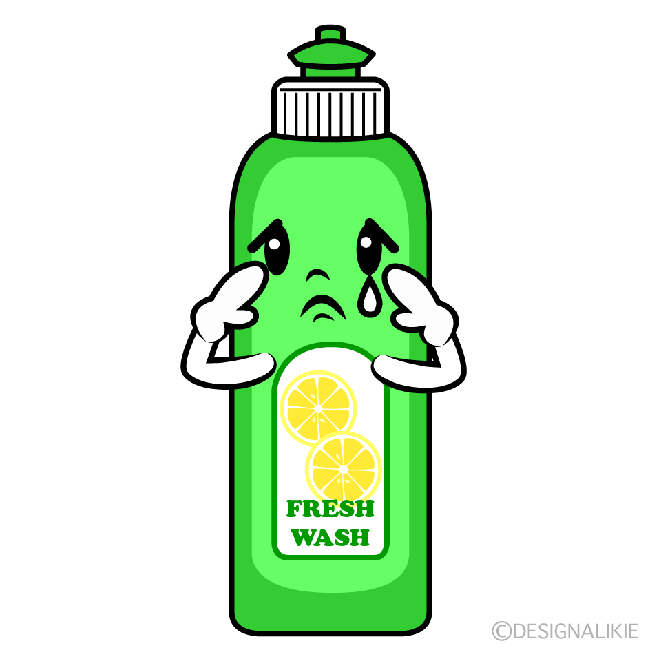 かわいい悲しい食器用洗剤イラスト