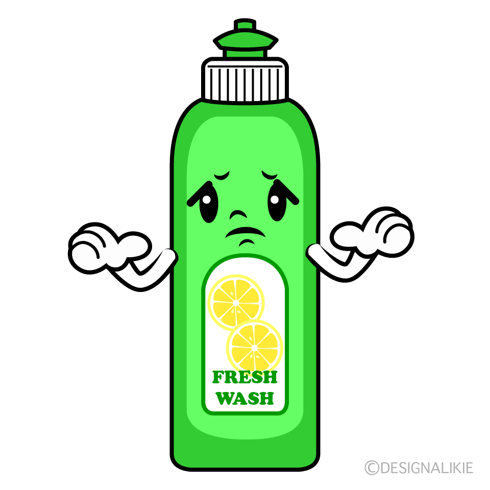 かわいい困る食器用洗剤イラスト