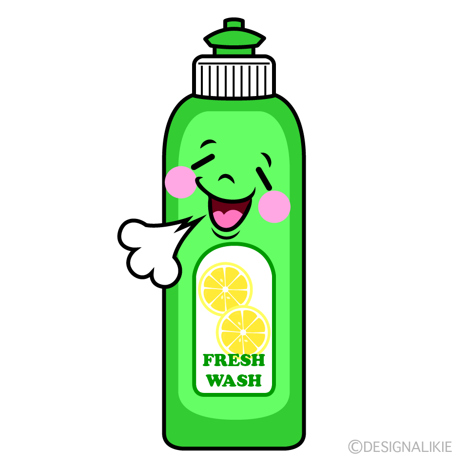 かわいいほっとする食器用洗剤イラスト