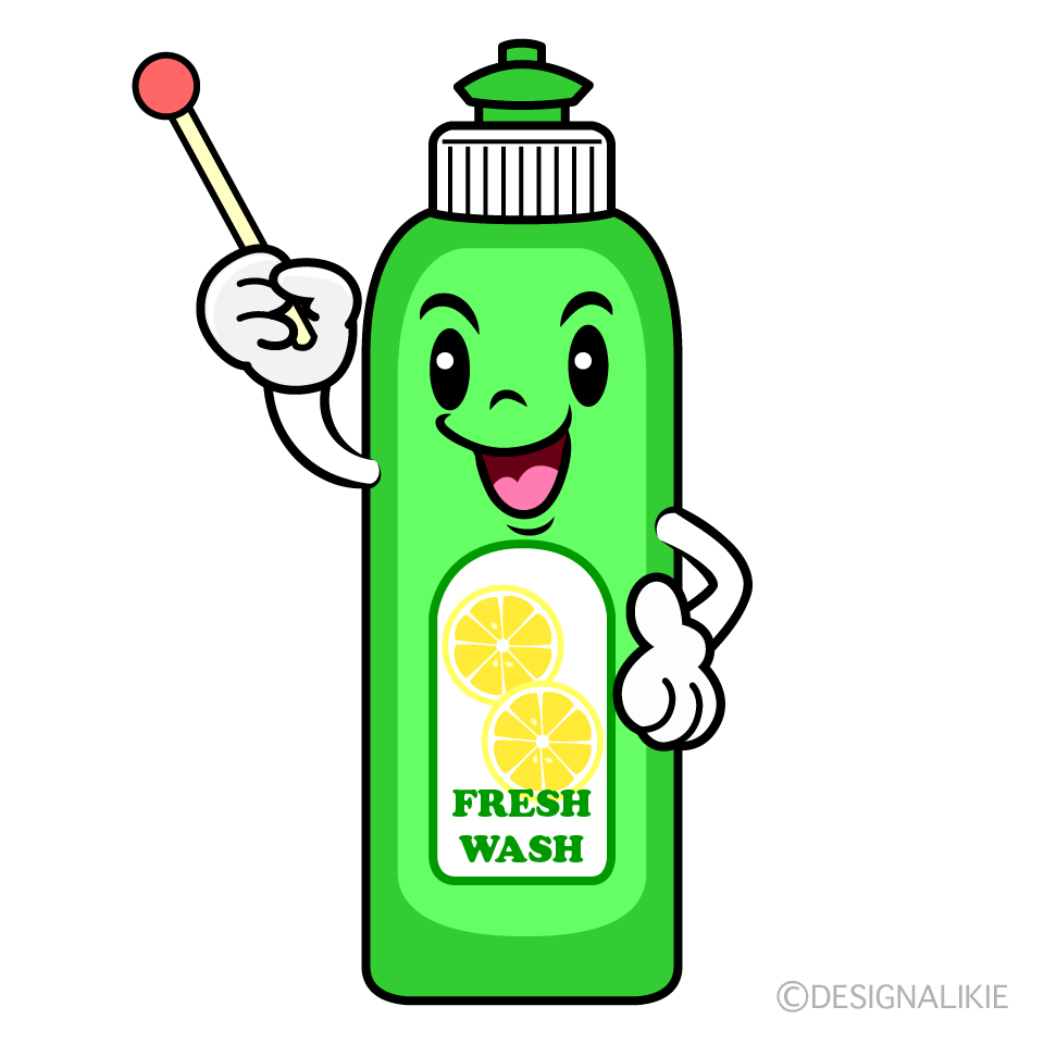 かわいい説明する食器用洗剤イラスト