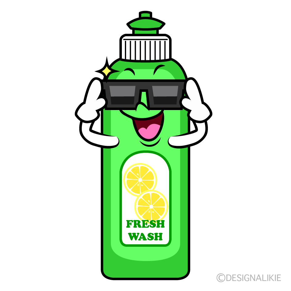 かわいいサングラスの食器用洗剤イラスト