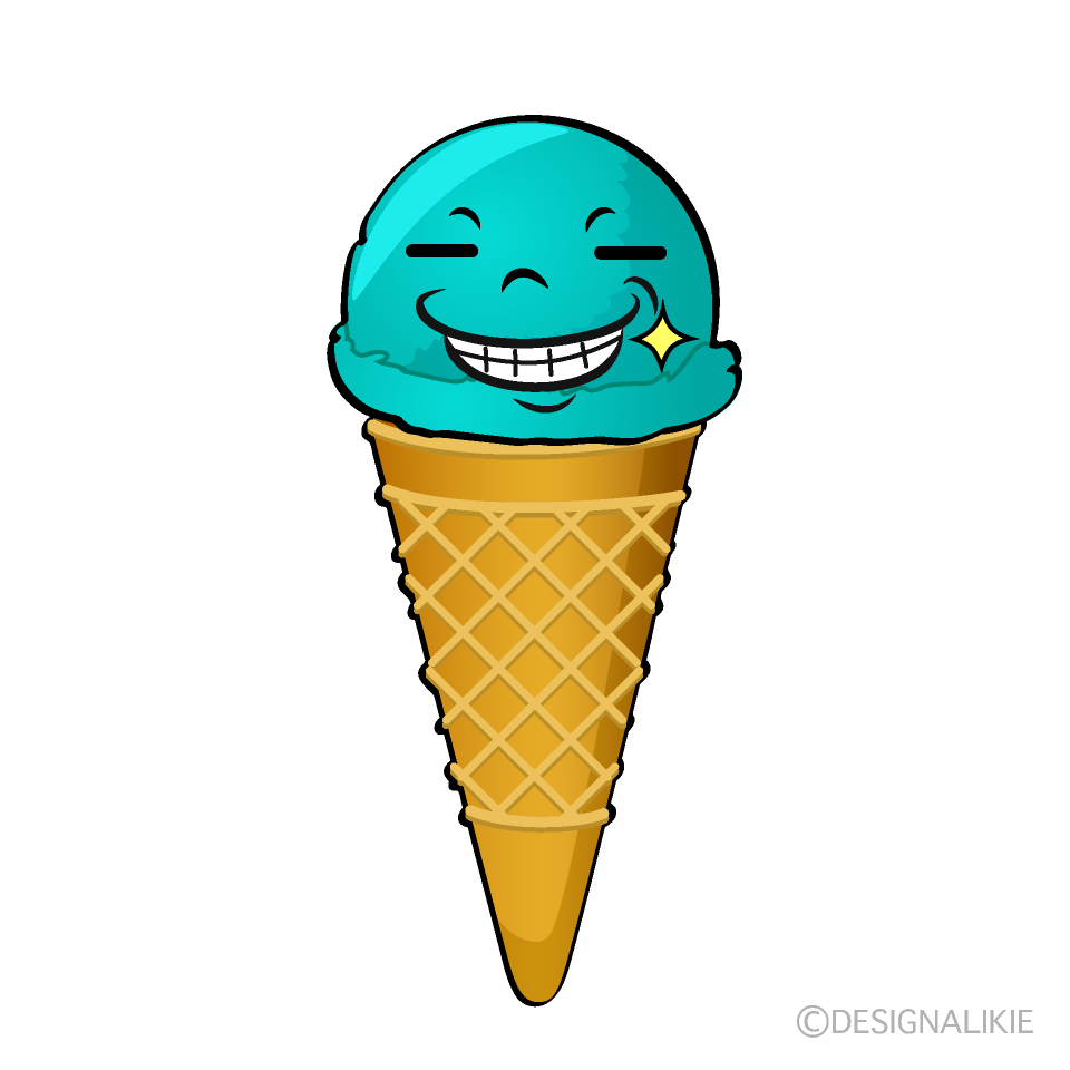 かわいいニヤリとするアイスクリームイラスト