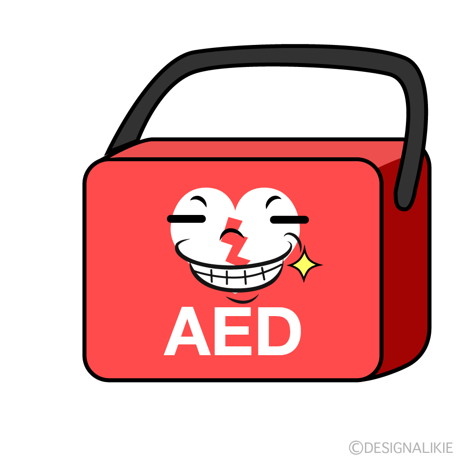 かわいいニヤリとするAEDイラスト