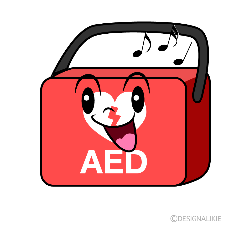 かわいい歌うAEDイラスト