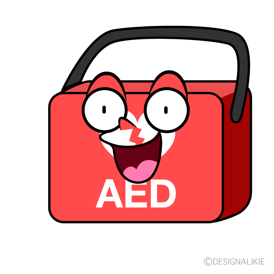 かわいい驚くAEDイラスト