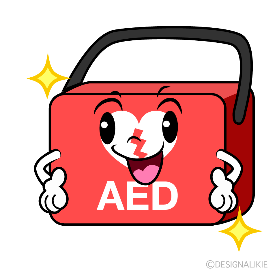 かわいいポーズするAEDイラスト