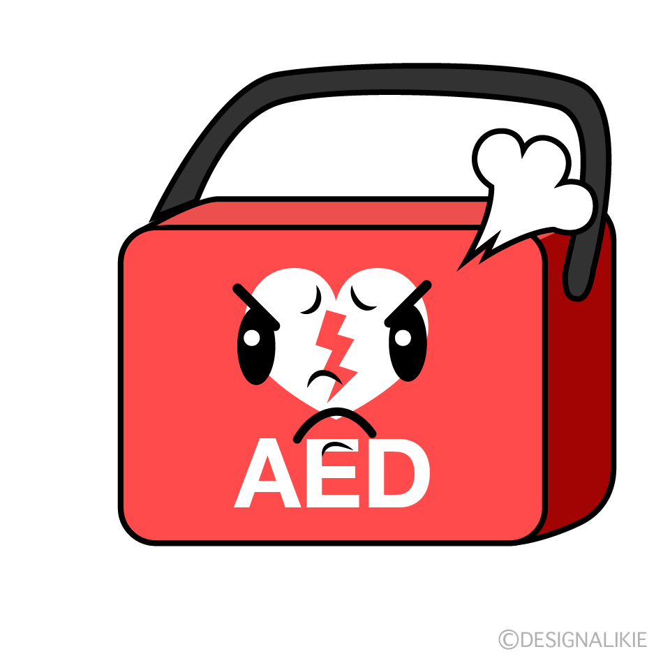 かわいい怒るAEDイラスト