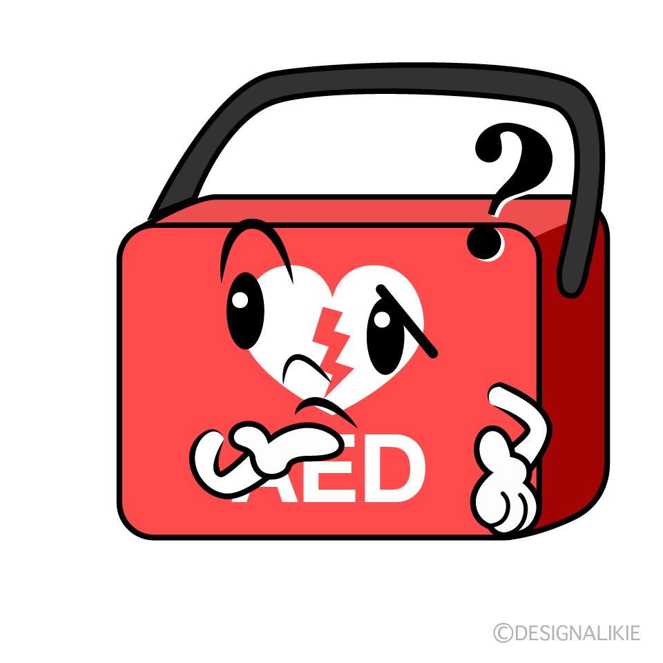 かわいい考えるAEDイラスト