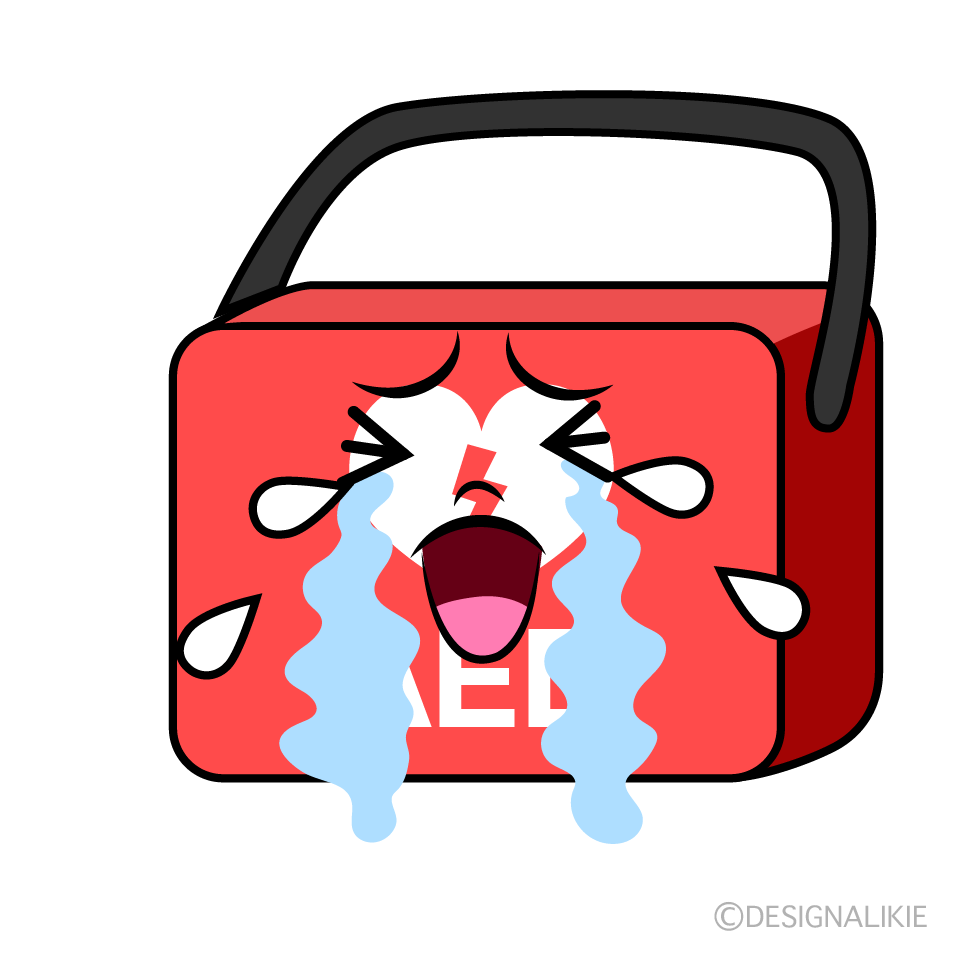 かわいい泣くAEDイラスト