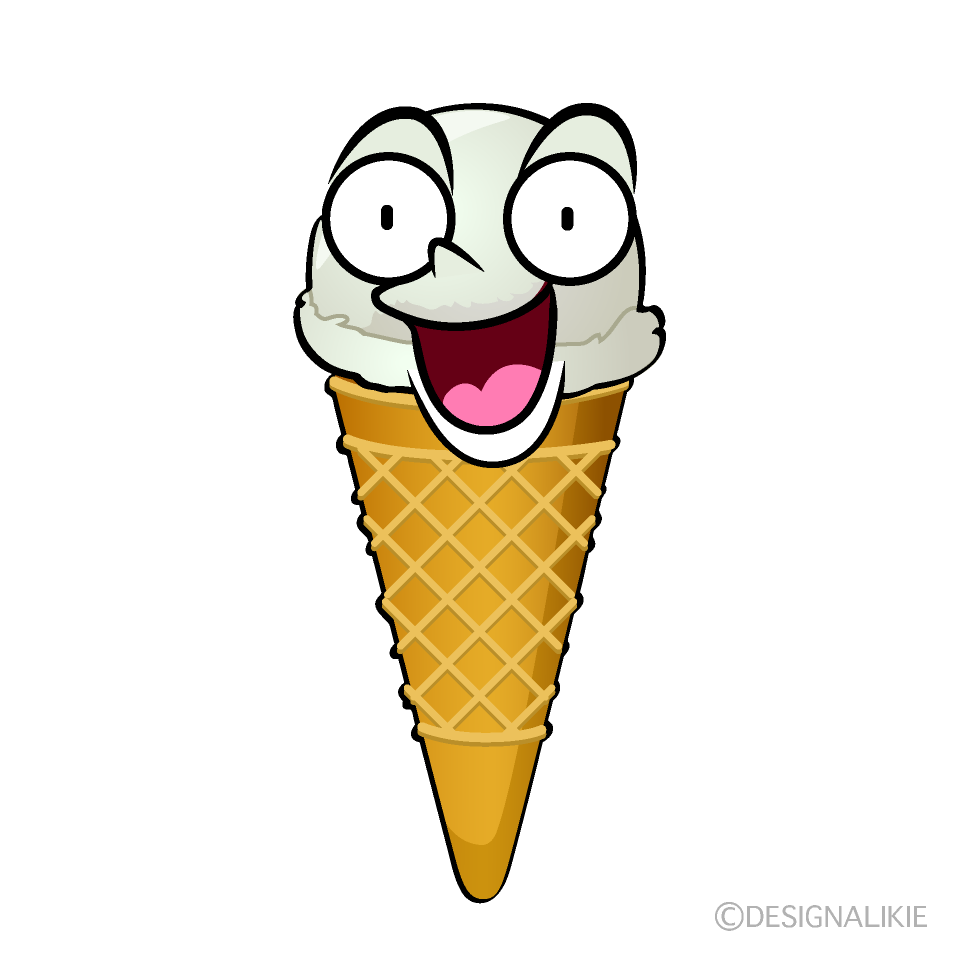 かわいい驚くアイスクリームイラスト