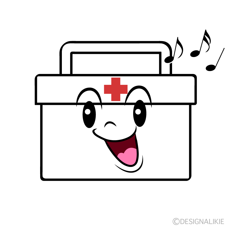 かわいい歌う救急箱イラスト