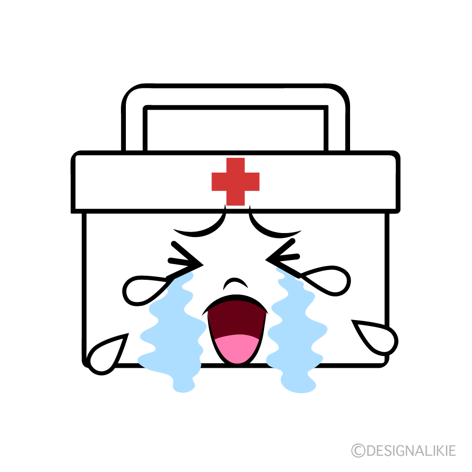 かわいい泣く救急箱イラスト
