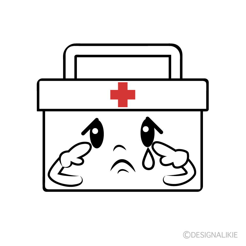 かわいい悲しい救急箱イラスト