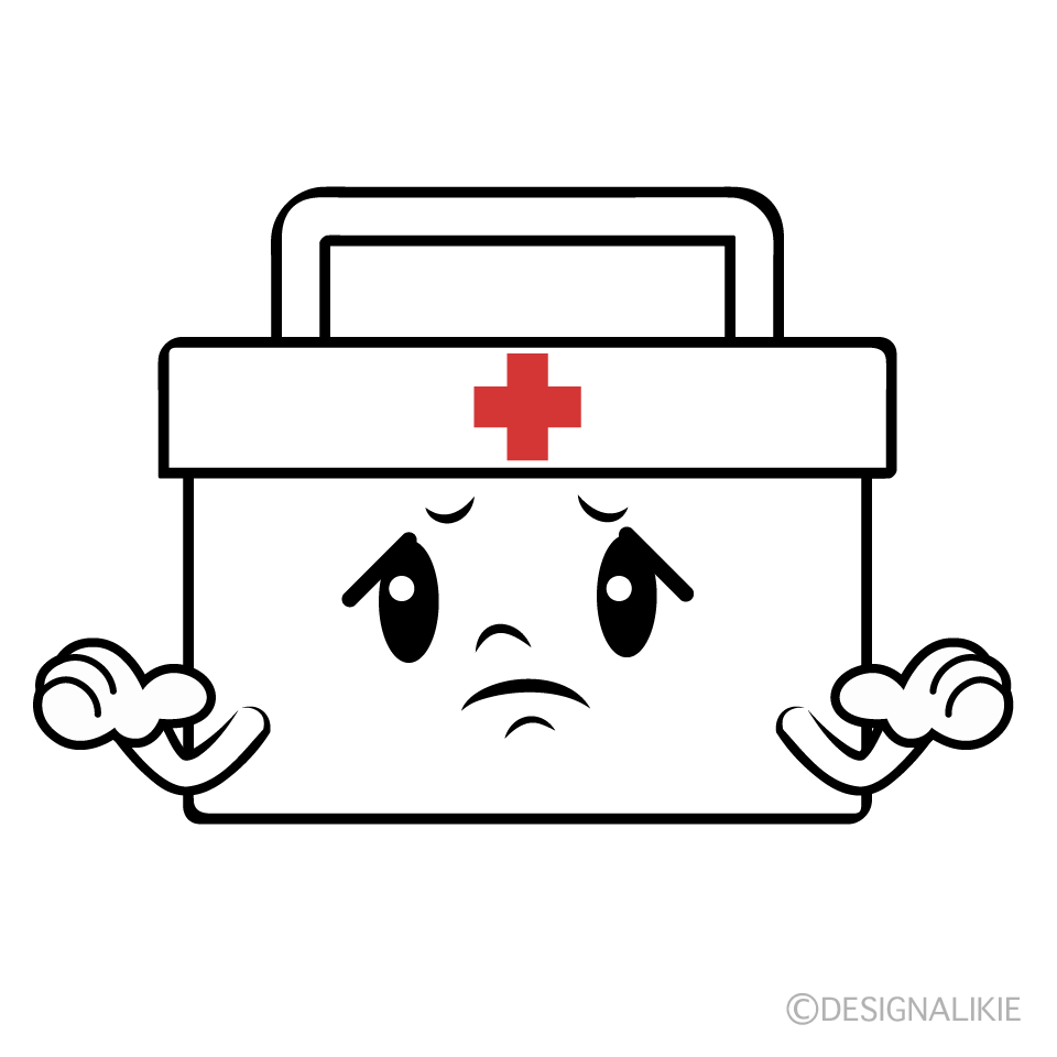 かわいい困る救急箱イラスト
