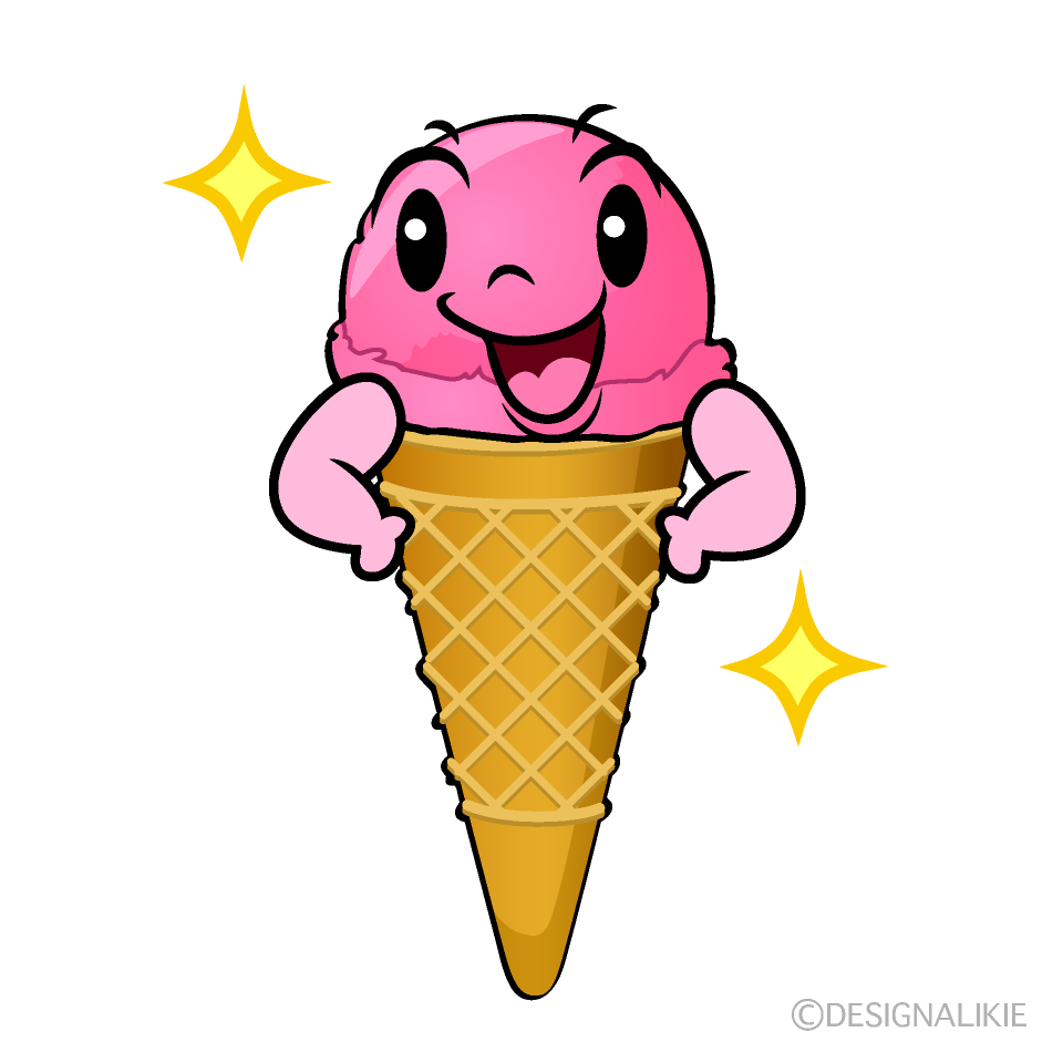 かわいい自信満々なアイスクリームイラスト