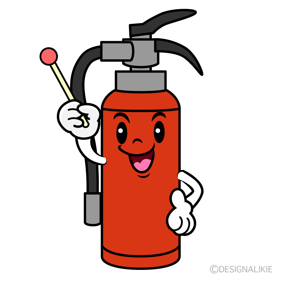 かわいい説明する消火器イラスト