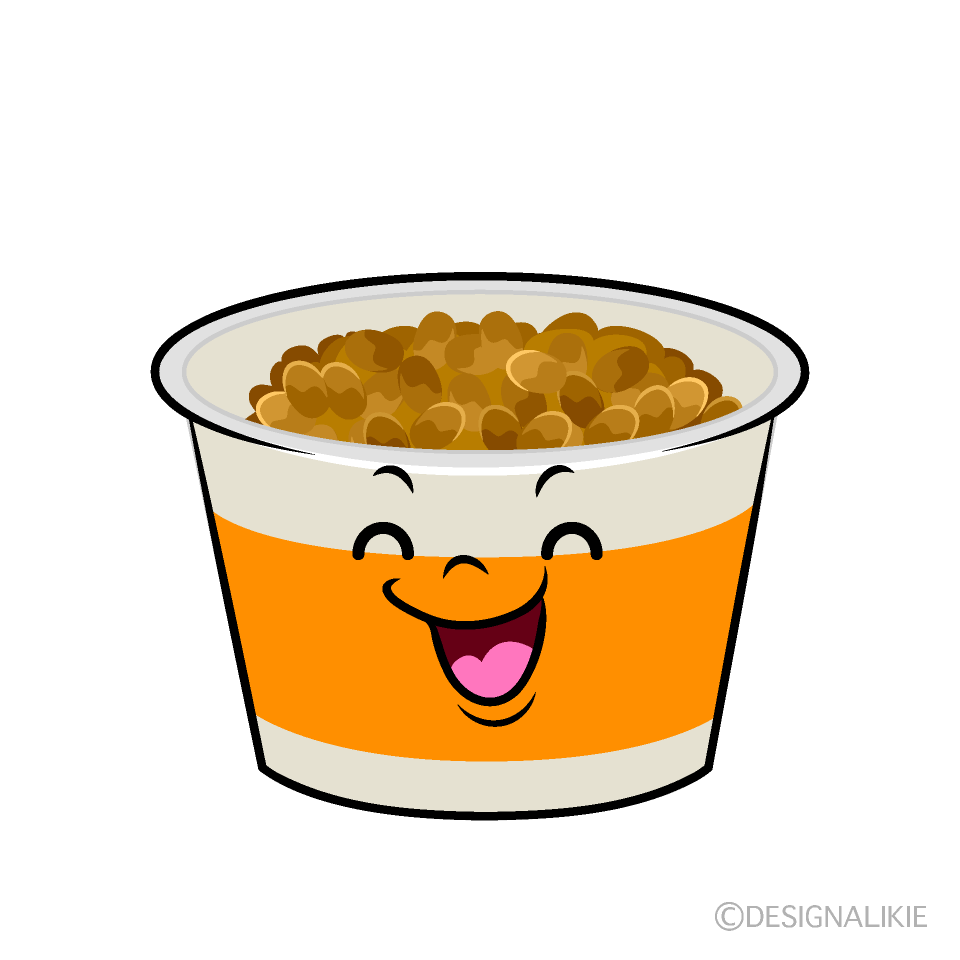 かわいい笑顔の納豆イラスト
