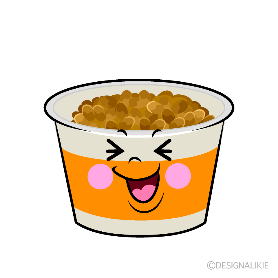 かわいい笑う納豆イラスト
